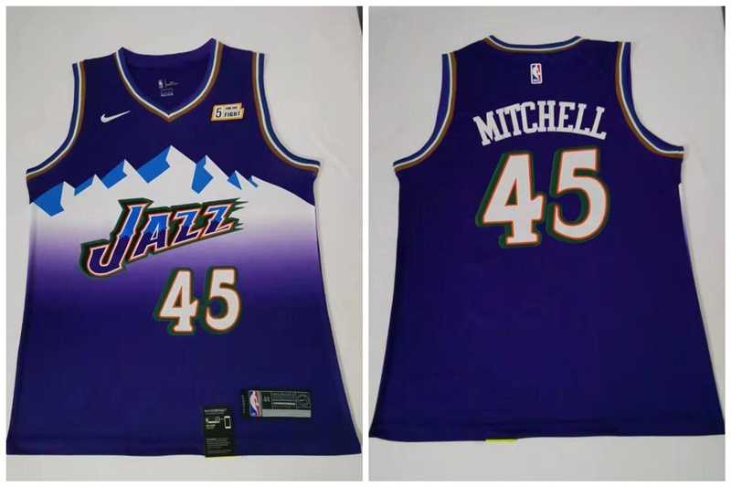 Jazz 45 Donovan Mitchell Purple Nike Swingman Jersey,We sell and wholesale Jazz 45 Donovan Mitchell Purple Nike Swingman Jersey on line form chian!